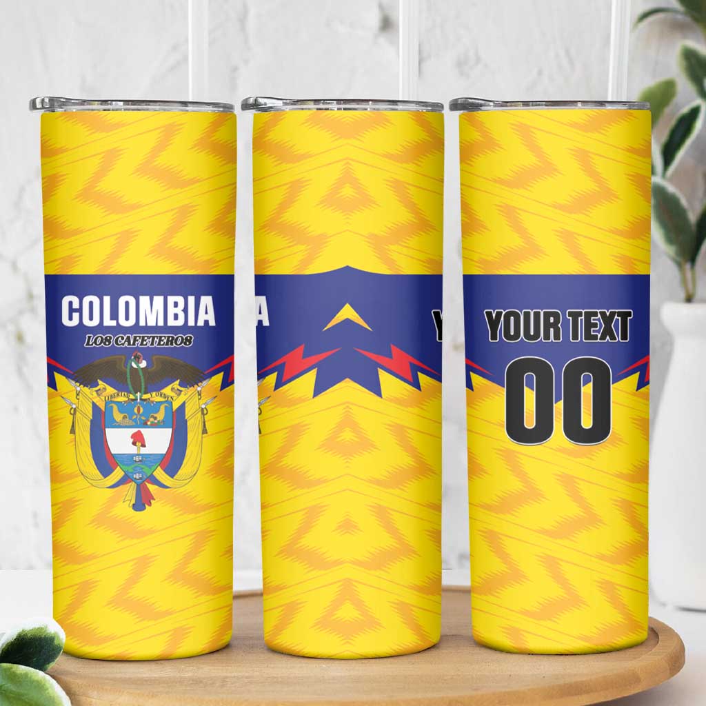 Custom Football Colombia Skinny Tumbler Los Cafeteros Go Champions