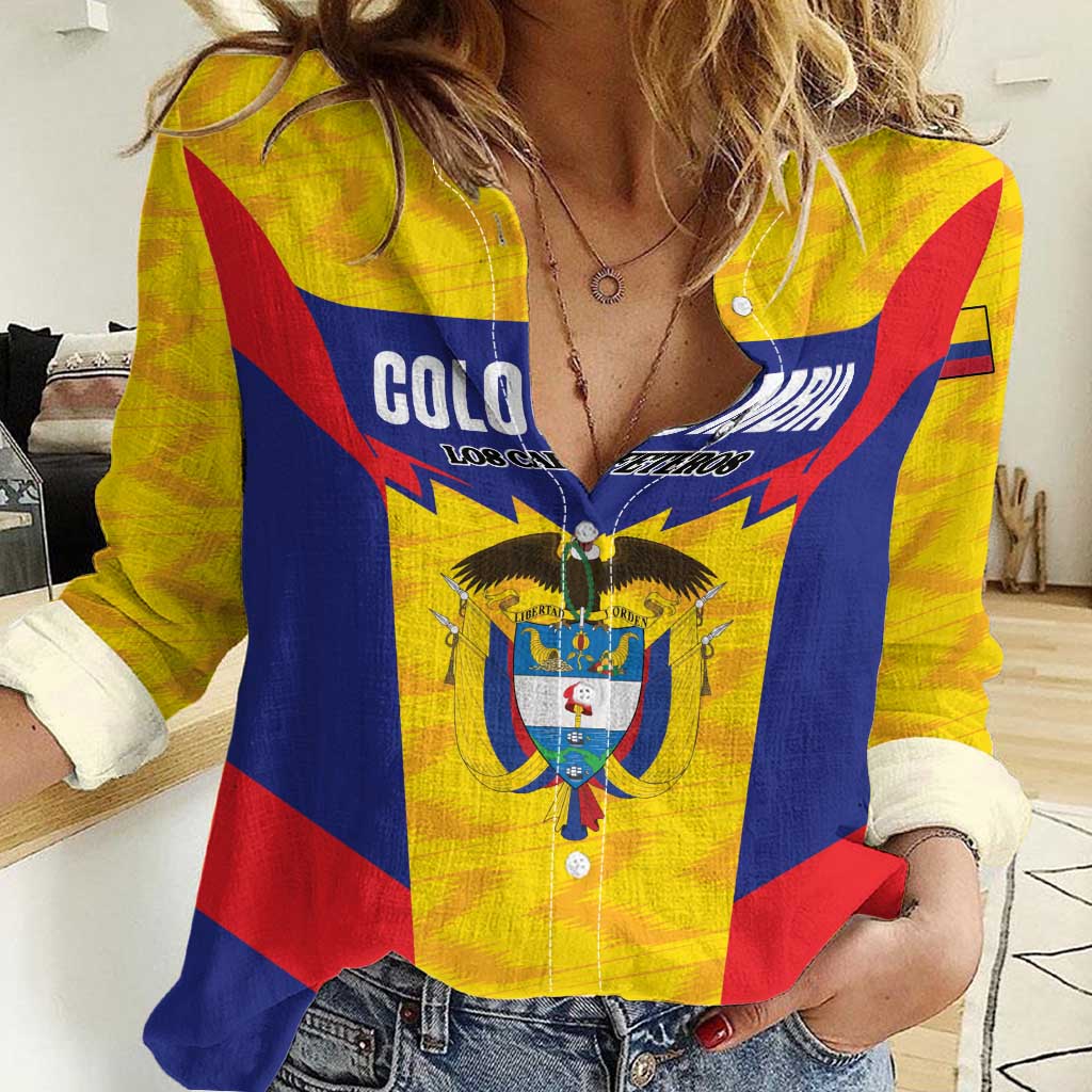 Custom Football Colombia Women Casual Shirt Los Cafeteros Go Champions