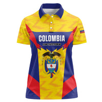 Custom Football Colombia Women Polo Shirt Los Cafeteros Go Champions