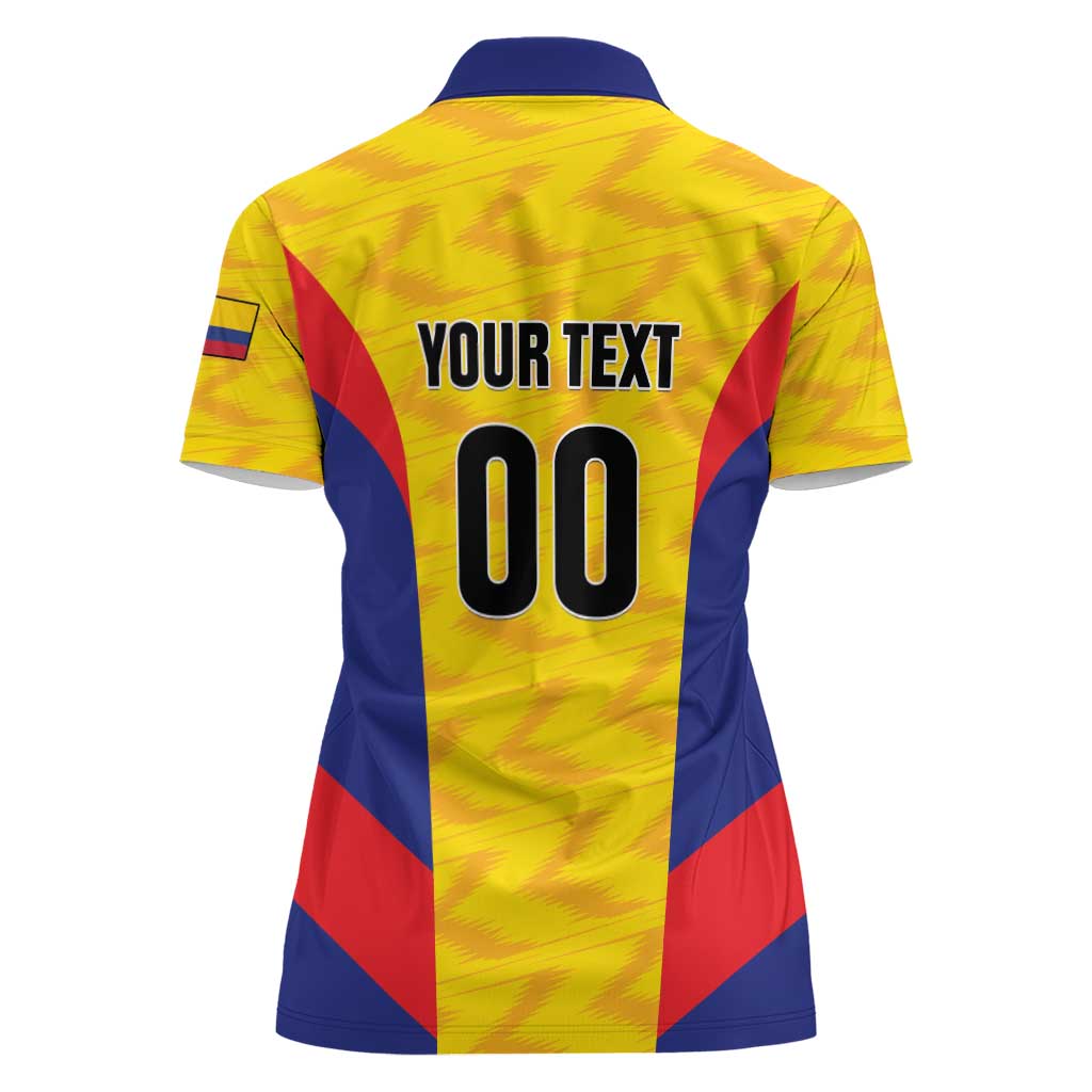 Custom Football Colombia Women Polo Shirt Los Cafeteros Go Champions
