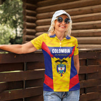 Custom Football Colombia Women Polo Shirt Los Cafeteros Go Champions