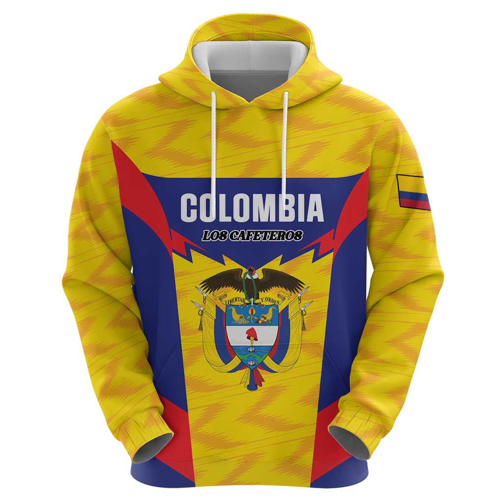 Custom Football Colombia Zip Hoodie Los Cafeteros Go Champions