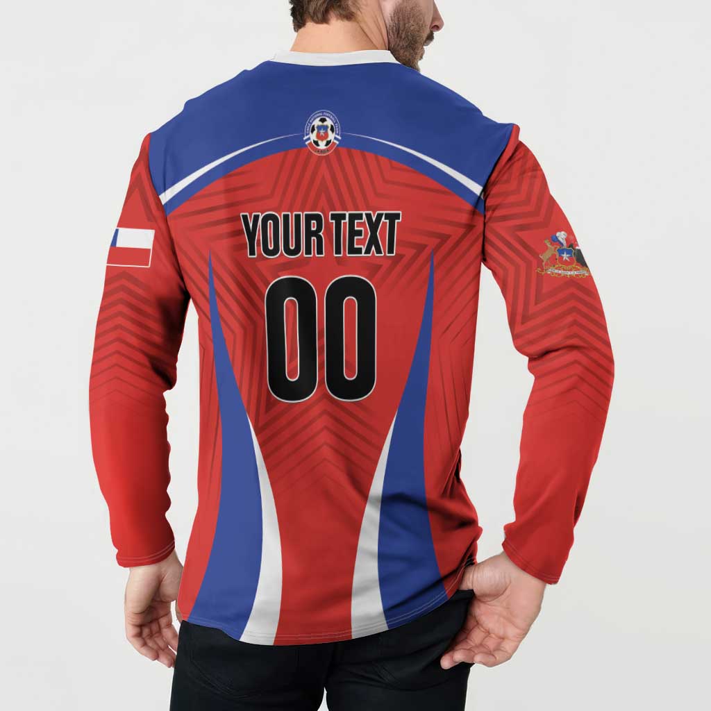 Custom Football Chile Football Button Sweatshirt La Roja Go Champions