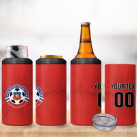 Custom Football Chile Football 4 in 1 Can Cooler Tumbler La Roja Go Champions