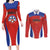 Custom Football Chile Football Couples Matching Long Sleeve Bodycon Dress and Long Sleeve Button Shirt La Roja Go Champions