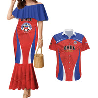 Custom Football Chile Football Couples Matching Mermaid Dress and Hawaiian Shirt La Roja Go Champions