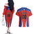 Custom Football Chile Football Couples Matching Off The Shoulder Long Sleeve Dress and Hawaiian Shirt La Roja Go Champions
