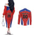 Custom Football Chile Football Couples Matching Off The Shoulder Long Sleeve Dress and Long Sleeve Button Shirt La Roja Go Champions