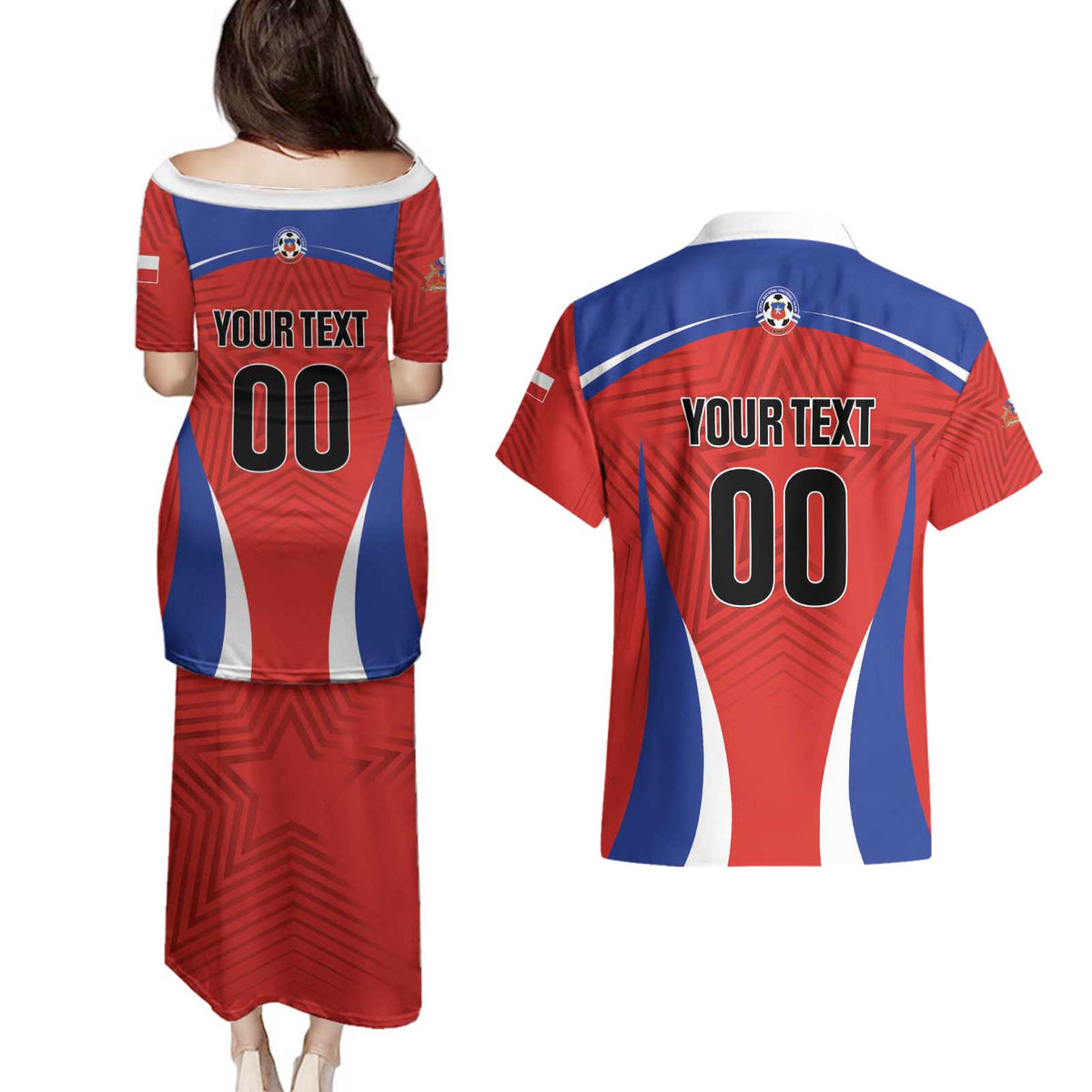 Custom Football Chile Football Couples Matching Puletasi and Hawaiian Shirt La Roja Go Champions