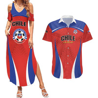 Custom Football Chile Football Couples Matching Summer Maxi Dress and Hawaiian Shirt La Roja Go Champions