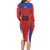 Custom Football Chile Football Family Matching Long Sleeve Bodycon Dress and Hawaiian Shirt La Roja Go Champions