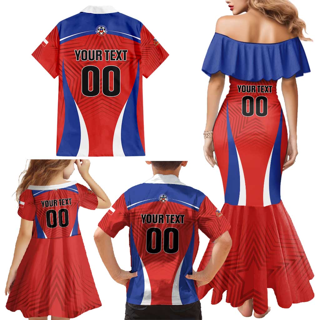Custom Football Chile Football Family Matching Mermaid Dress and Hawaiian Shirt La Roja Go Champions