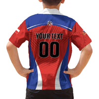 Custom Football Chile Football Family Matching Off The Shoulder Long Sleeve Dress and Hawaiian Shirt La Roja Go Champions