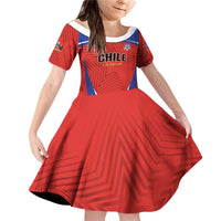 Custom Football Chile Football Family Matching Off Shoulder Short Dress and Hawaiian Shirt La Roja Go Champions