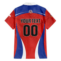 Custom Football Chile Football Family Matching Off Shoulder Short Dress and Hawaiian Shirt La Roja Go Champions