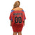 Custom Football Chile Football Family Matching Off Shoulder Short Dress and Hawaiian Shirt La Roja Go Champions