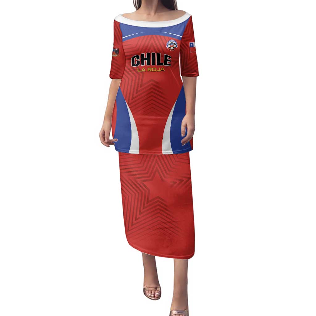 Custom Football Chile Football Family Matching Puletasi and Hawaiian Shirt La Roja Go Champions