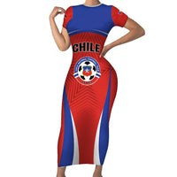 Custom Football Chile Football Family Matching Short Sleeve Bodycon Dress and Hawaiian Shirt La Roja Go Champions