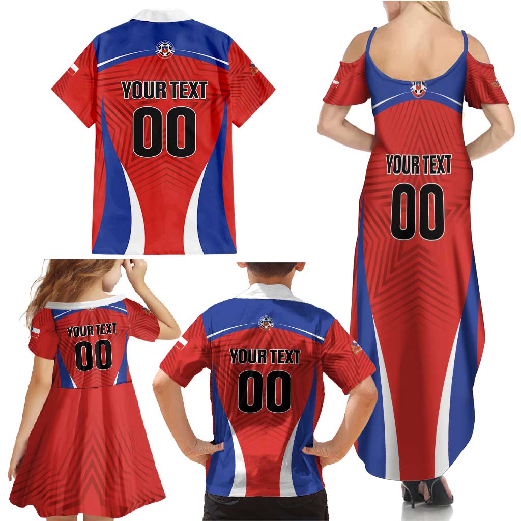 Custom Football Chile Football Family Matching Summer Maxi Dress and Hawaiian Shirt La Roja Go Champions