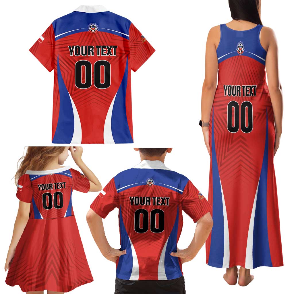 Custom Football Chile Football Family Matching Tank Maxi Dress and Hawaiian Shirt La Roja Go Champions