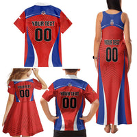 Custom Football Chile Football Family Matching Tank Maxi Dress and Hawaiian Shirt La Roja Go Champions