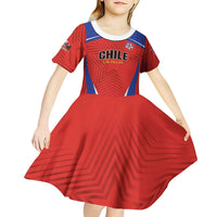Custom Football Chile Football Kid Short Sleeve Dress La Roja Go Champions