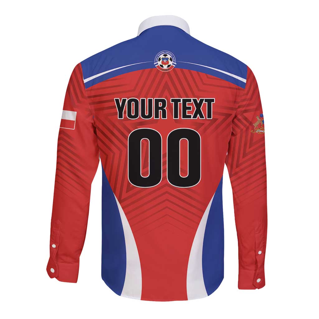Custom Football Chile Football Long Sleeve Button Shirt La Roja Go Champions