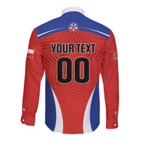 Custom Football Chile Football Long Sleeve Button Shirt La Roja Go Champions