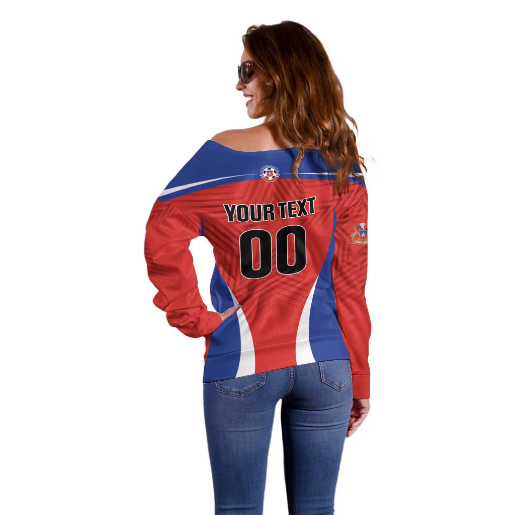 Custom Football Chile Football Off Shoulder Sweater La Roja Go Champions