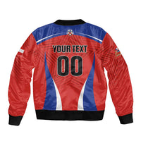 Custom Football Chile Football Sleeve Zip Bomber Jacket La Roja Go Champions