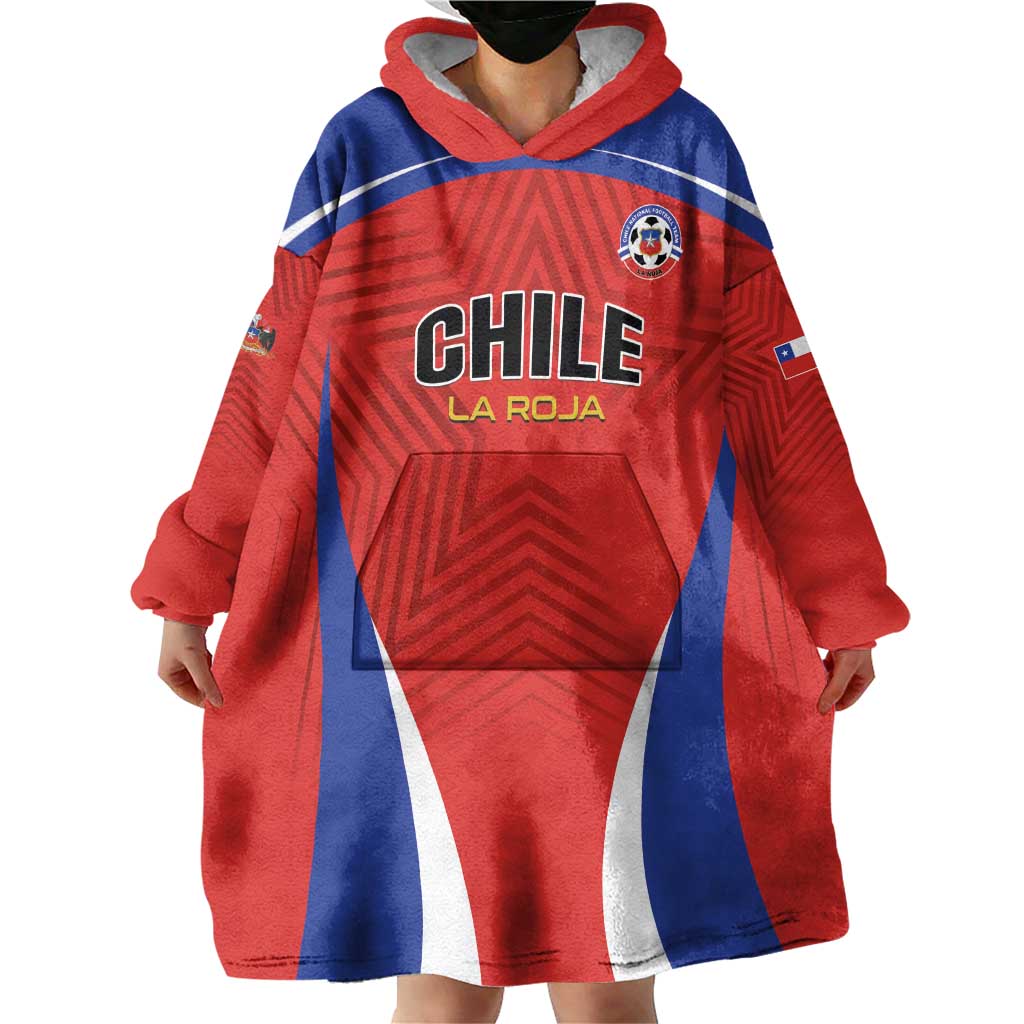 Custom Football Chile Football Wearable Blanket Hoodie La Roja Go Champions