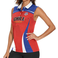 Custom Football Chile Football Women Sleeveless Polo Shirt La Roja Go Champions