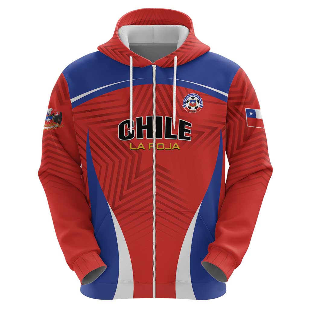 Custom Football Chile Football Zip Hoodie La Roja Go Champions