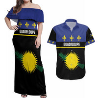 Guadeloupe Couples Matching Off Shoulder Maxi Dress and Hawaiian Shirt Rejyon Gwadloup Black Version