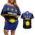 Guadeloupe Couples Matching Off Shoulder Short Dress and Hawaiian Shirt Rejyon Gwadloup Black Version