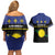 Guadeloupe Couples Matching Off Shoulder Short Dress and Hawaiian Shirt Rejyon Gwadloup Black Version