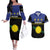 Guadeloupe Couples Matching Off The Shoulder Long Sleeve Dress and Hawaiian Shirt Rejyon Gwadloup Black Version