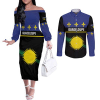 Guadeloupe Couples Matching Off The Shoulder Long Sleeve Dress and Long Sleeve Button Shirt Rejyon Gwadloup Black Version