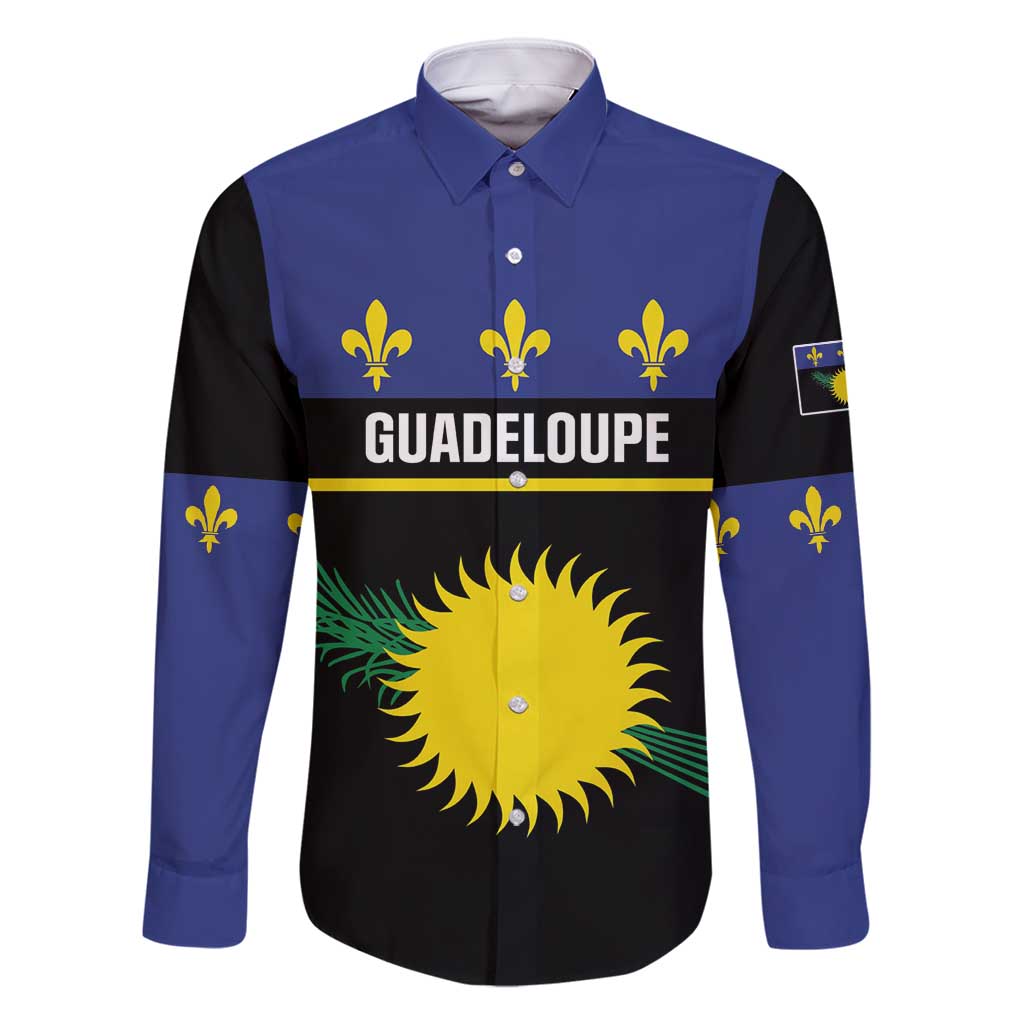 Guadeloupe Family Matching Long Sleeve Bodycon Dress and Hawaiian Shirt Rejyon Gwadloup Black Version