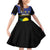 Guadeloupe Family Matching Off Shoulder Short Dress and Hawaiian Shirt Rejyon Gwadloup Black Version
