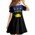 Guadeloupe Family Matching Off Shoulder Short Dress and Hawaiian Shirt Rejyon Gwadloup Black Version