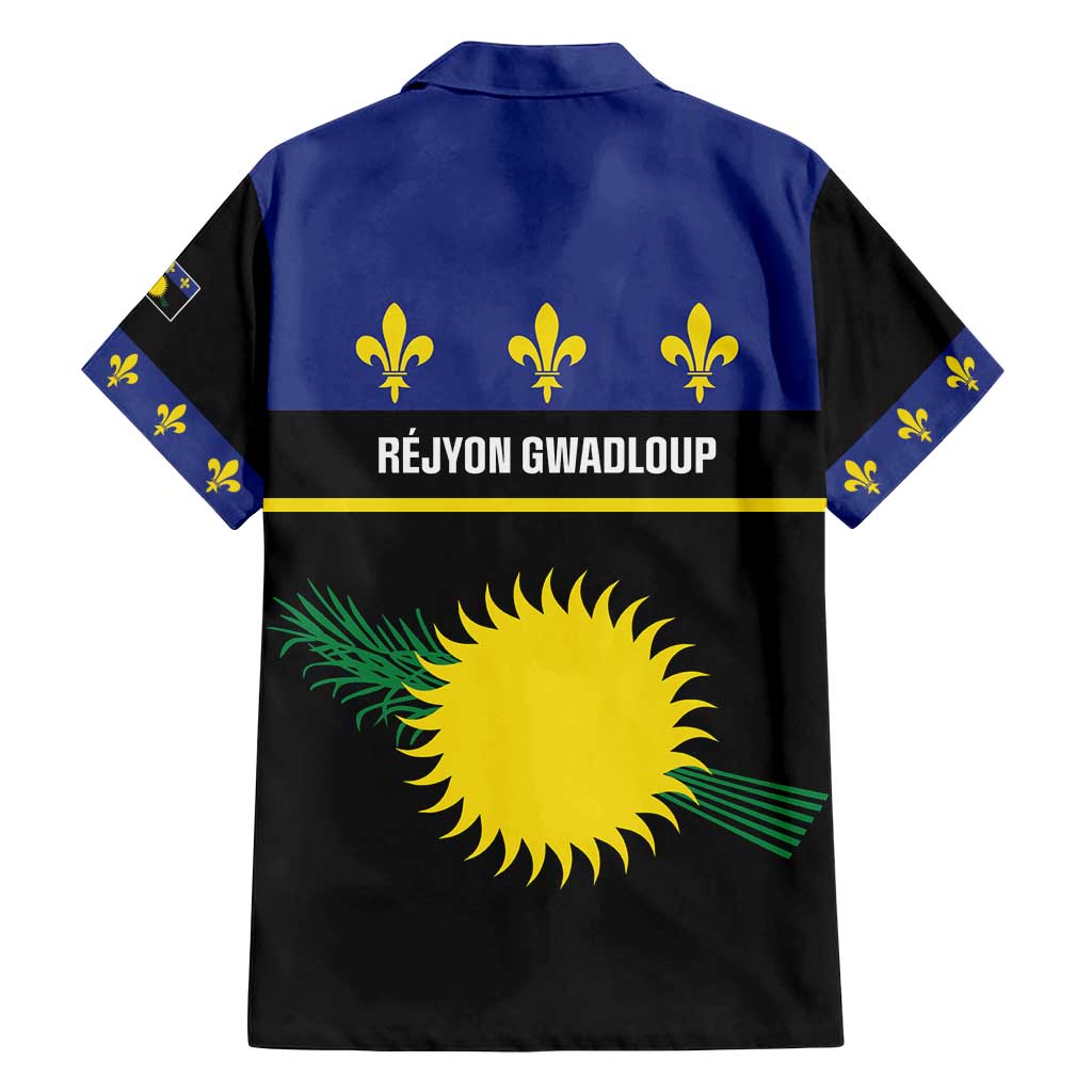 Guadeloupe Family Matching Off Shoulder Short Dress and Hawaiian Shirt Rejyon Gwadloup Black Version