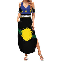 Guadeloupe Family Matching Summer Maxi Dress and Hawaiian Shirt Rejyon Gwadloup Black Version