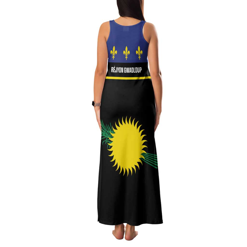 Guadeloupe Family Matching Tank Maxi Dress and Hawaiian Shirt Rejyon Gwadloup Black Version