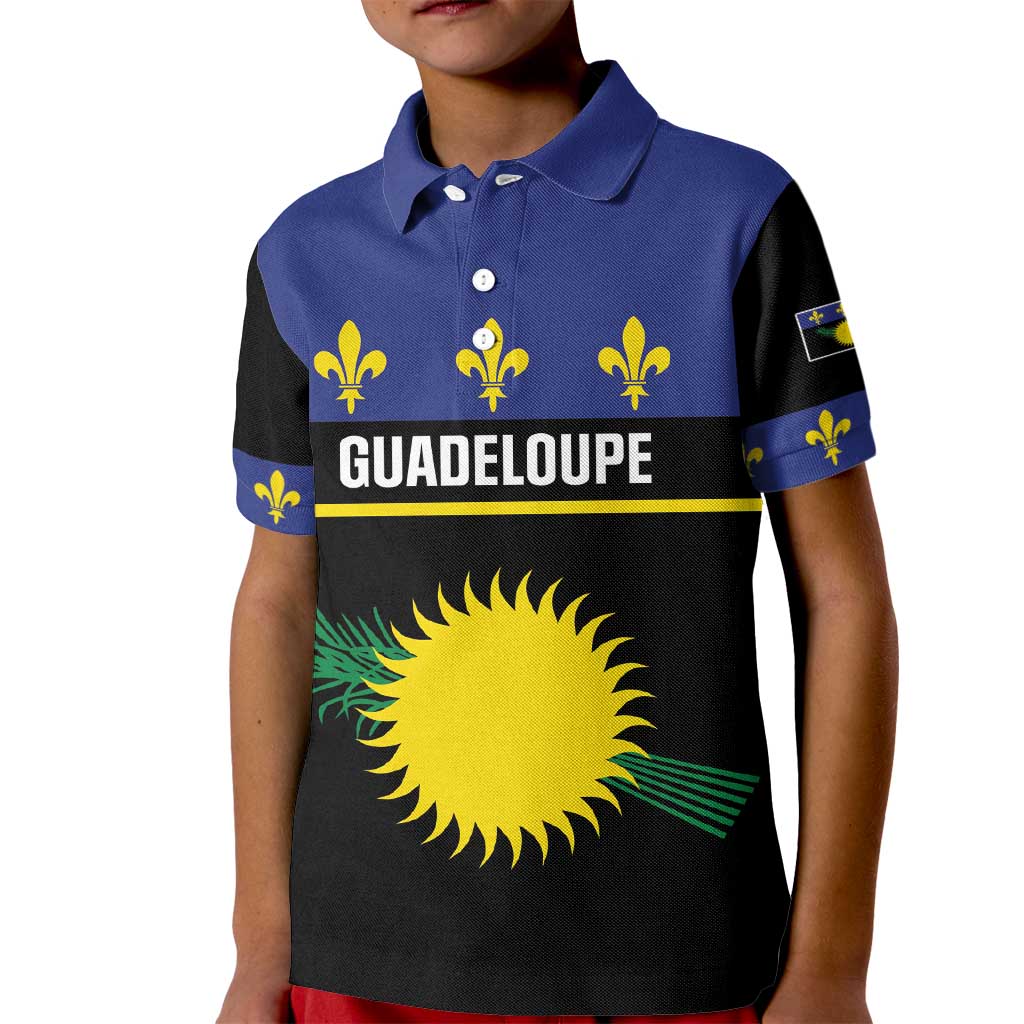 Guadeloupe Kid Polo Shirt Rejyon Gwadloup Black Version