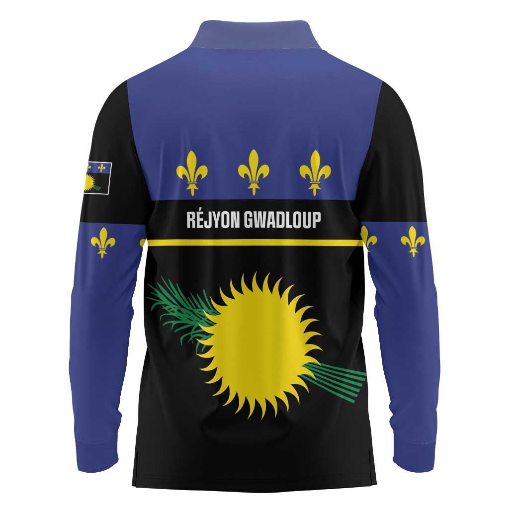 Guadeloupe Long Sleeve Polo Shirt Rejyon Gwadloup Black Version