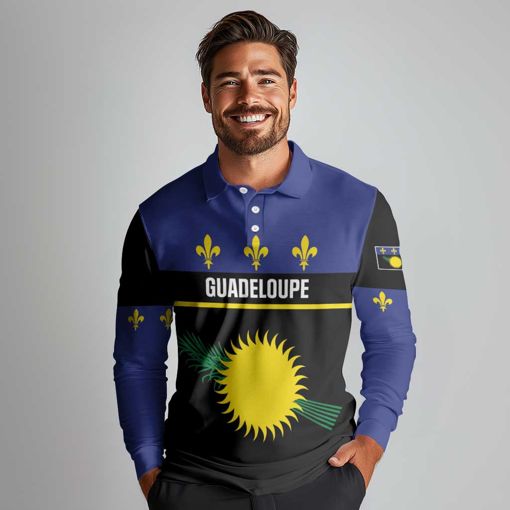 Guadeloupe Long Sleeve Polo Shirt Rejyon Gwadloup Black Version