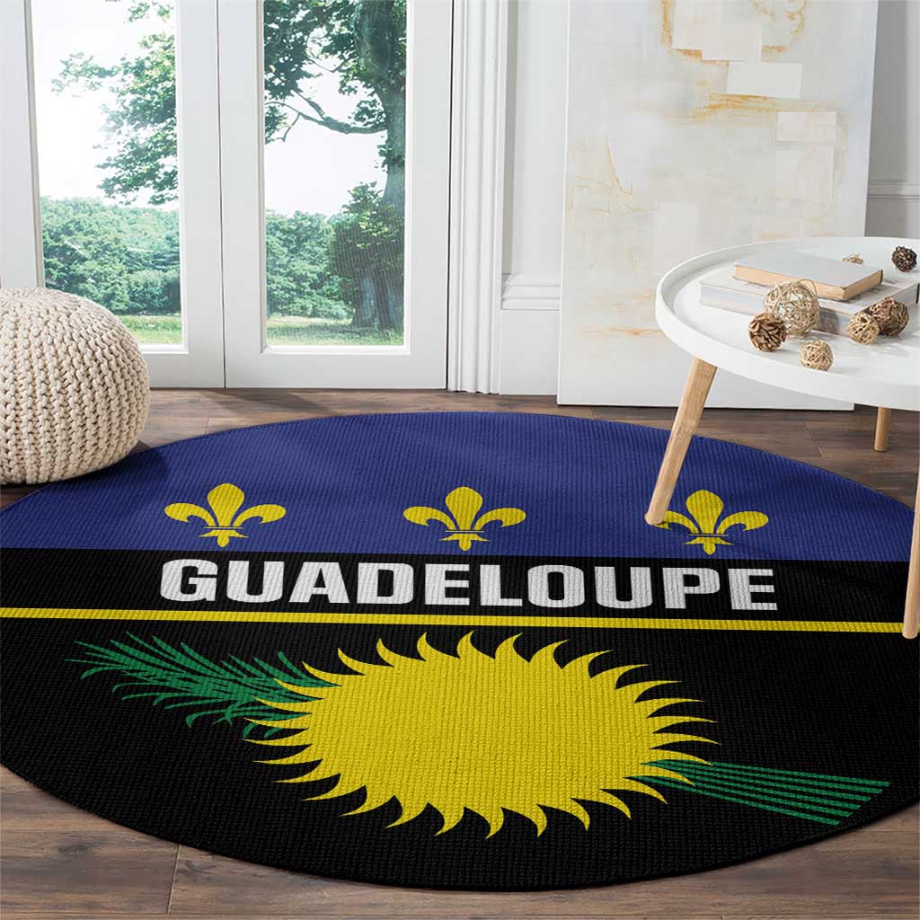Guadeloupe Round Carpet Rejyon Gwadloup Black Version