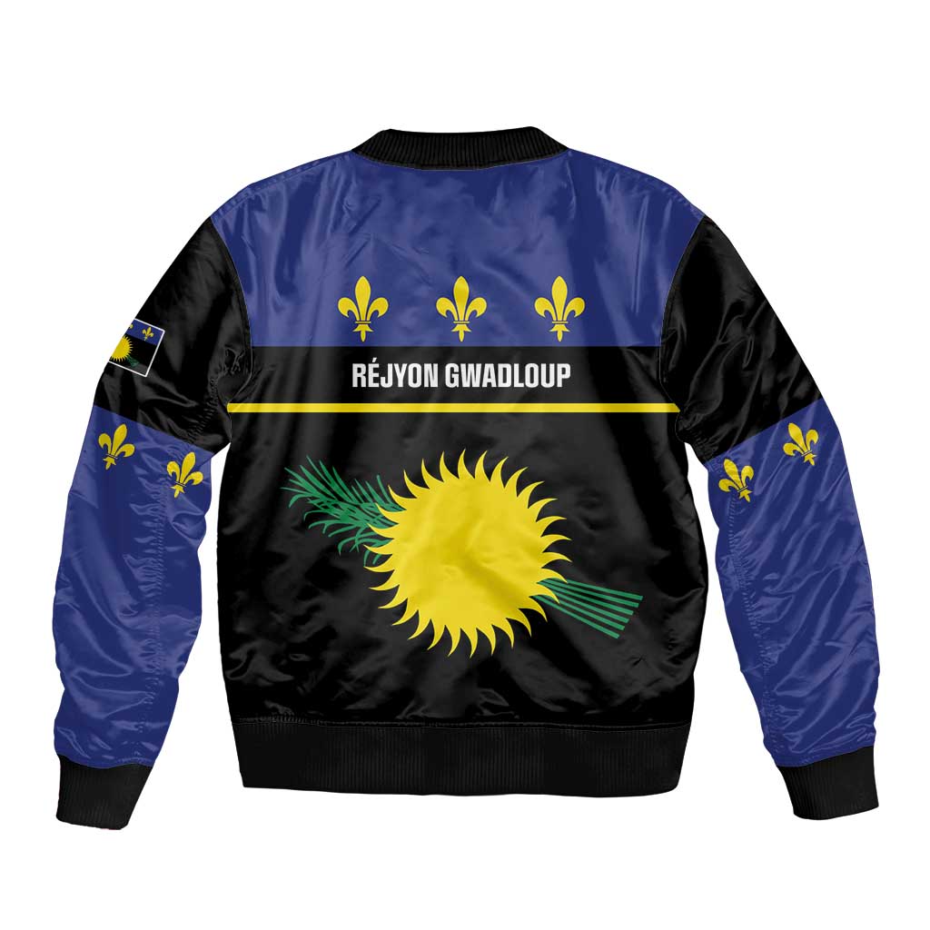 Guadeloupe Sleeve Zip Bomber Jacket Rejyon Gwadloup Black Version
