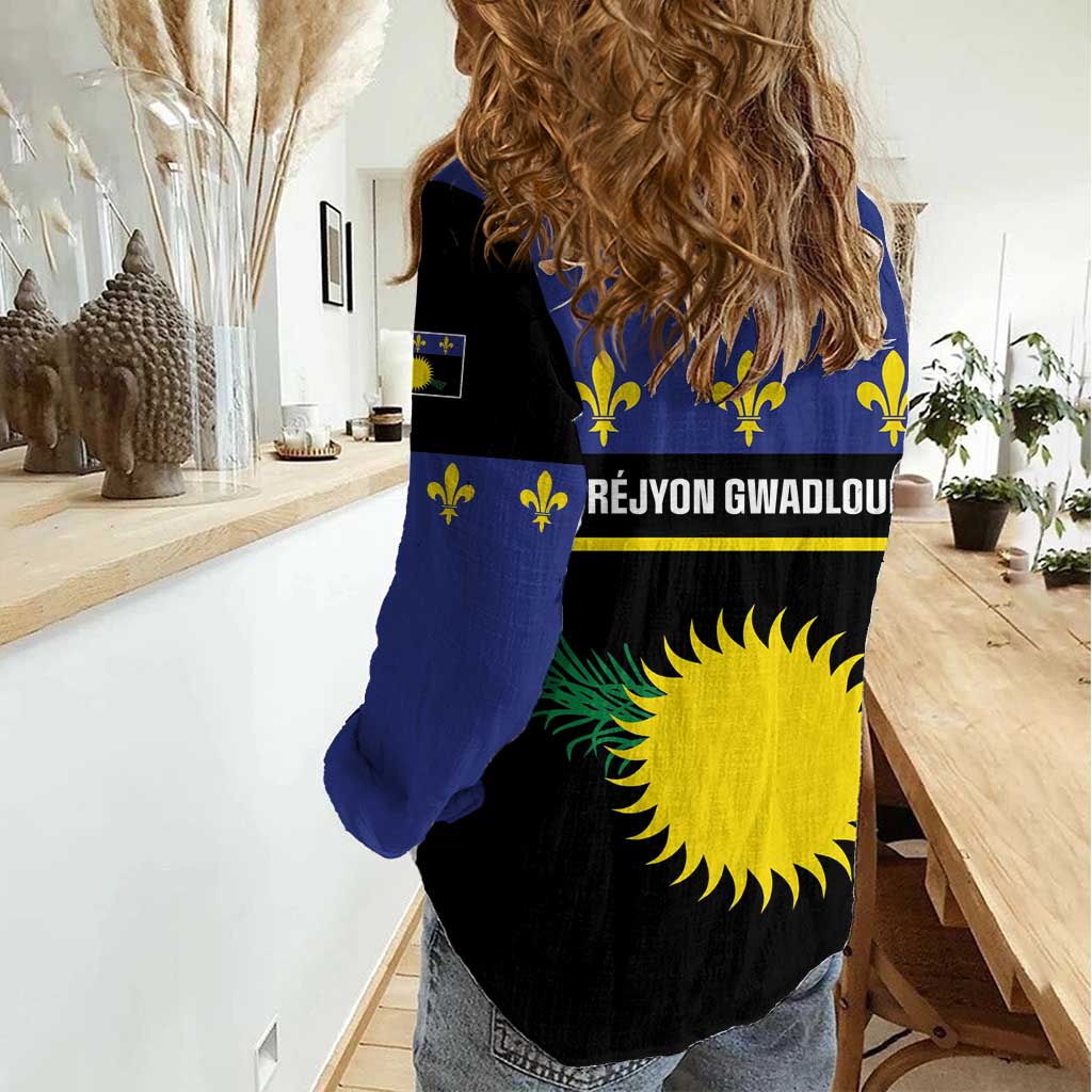 Guadeloupe Women Casual Shirt Rejyon Gwadloup Black Version